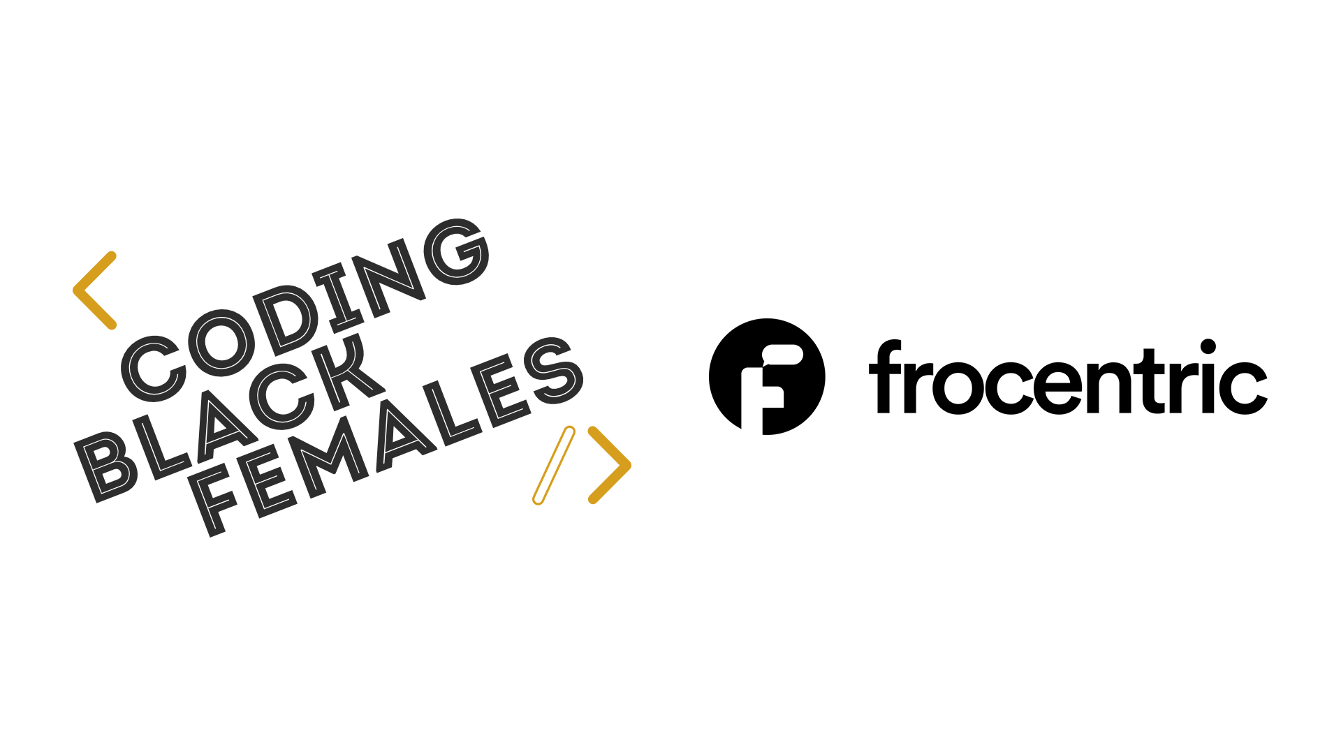 Coding Black Females & Frocentric logos on a white backdrop
